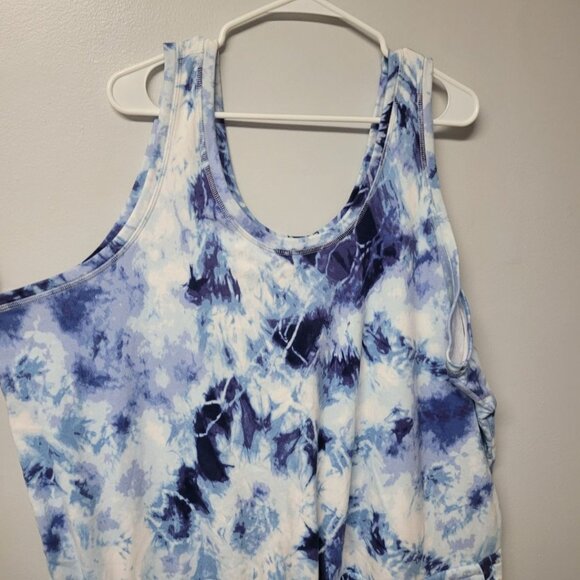 Old Navy Romper Thick Sleeveless Tank Shorts Womens Plus 4X Blue Tie Dye Romper - Picture 5 of 6